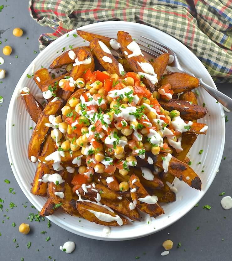 Loaded Taco Fries with Lime Crema | FaveHealthyRecipes.com