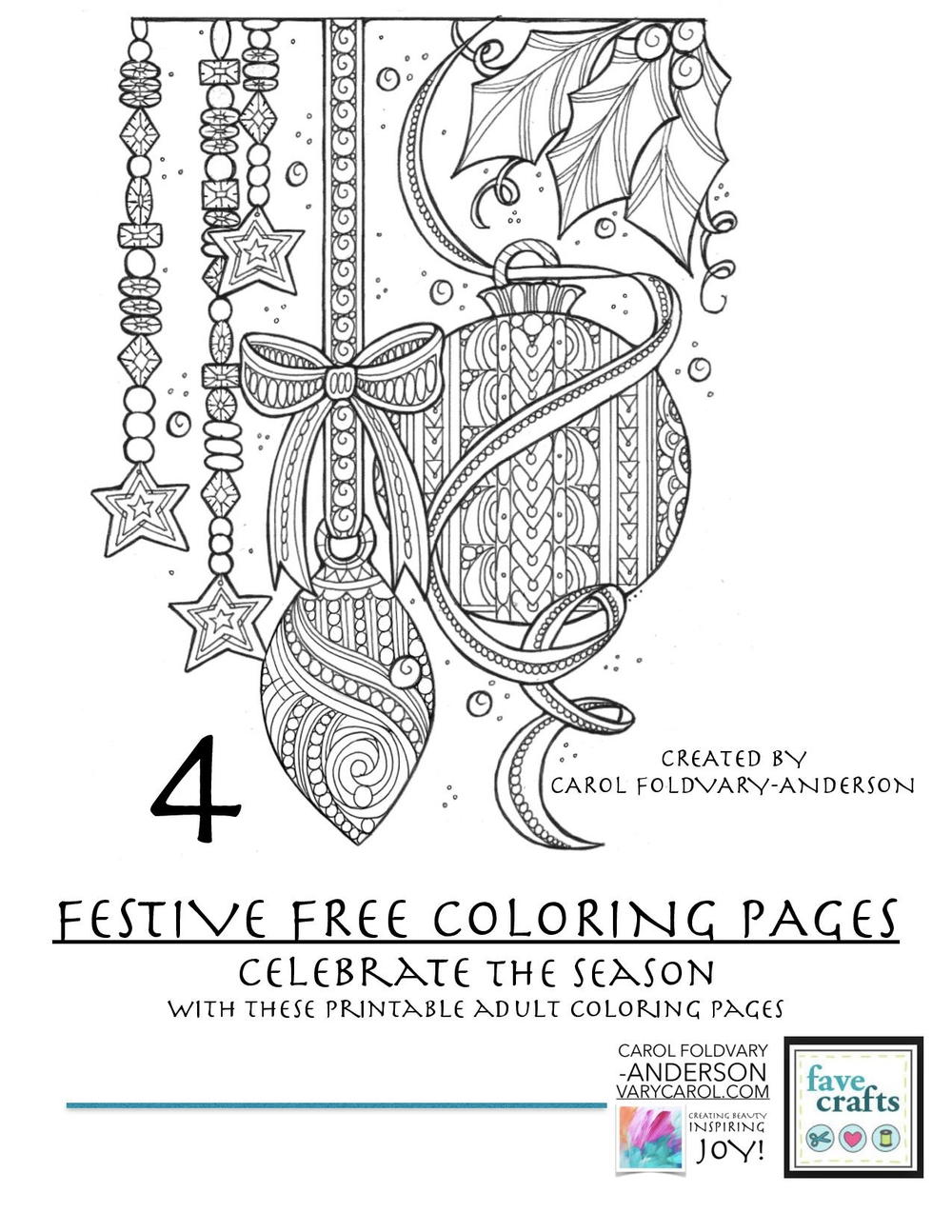 4 Festive & Free Holiday Coloring Pages for Adults [PDF]