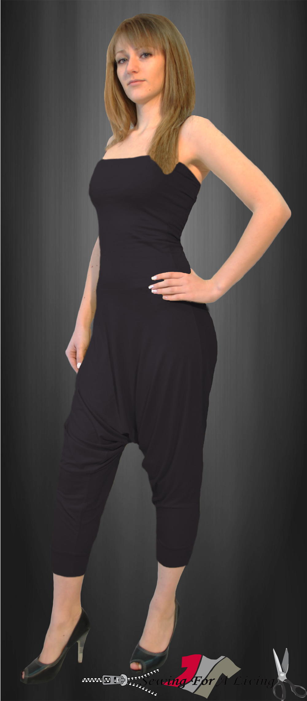 Harem Pants Jumpsuit Sewing Pattern | AllFreeSewing.com