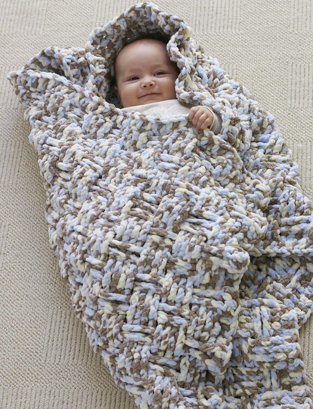 Dreamy Basket Weave Baby Blanket Pattern | AllFreeCrochetAfghanPatterns.com