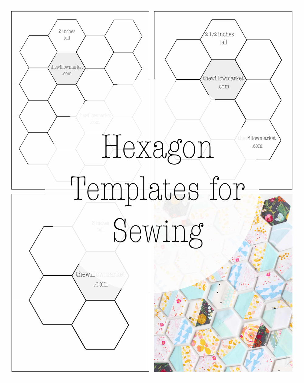 Hexagon Templates For A Hexie Quilt Or Project AllFreeSewing Hexagon Templates For A Hexie Quilt Or Project AllFreeSewing
