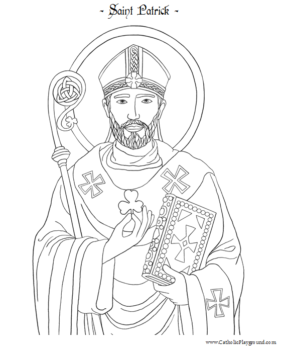 Saint Patrick Printable Coloring Page | AllFreeHolidayCrafts.com