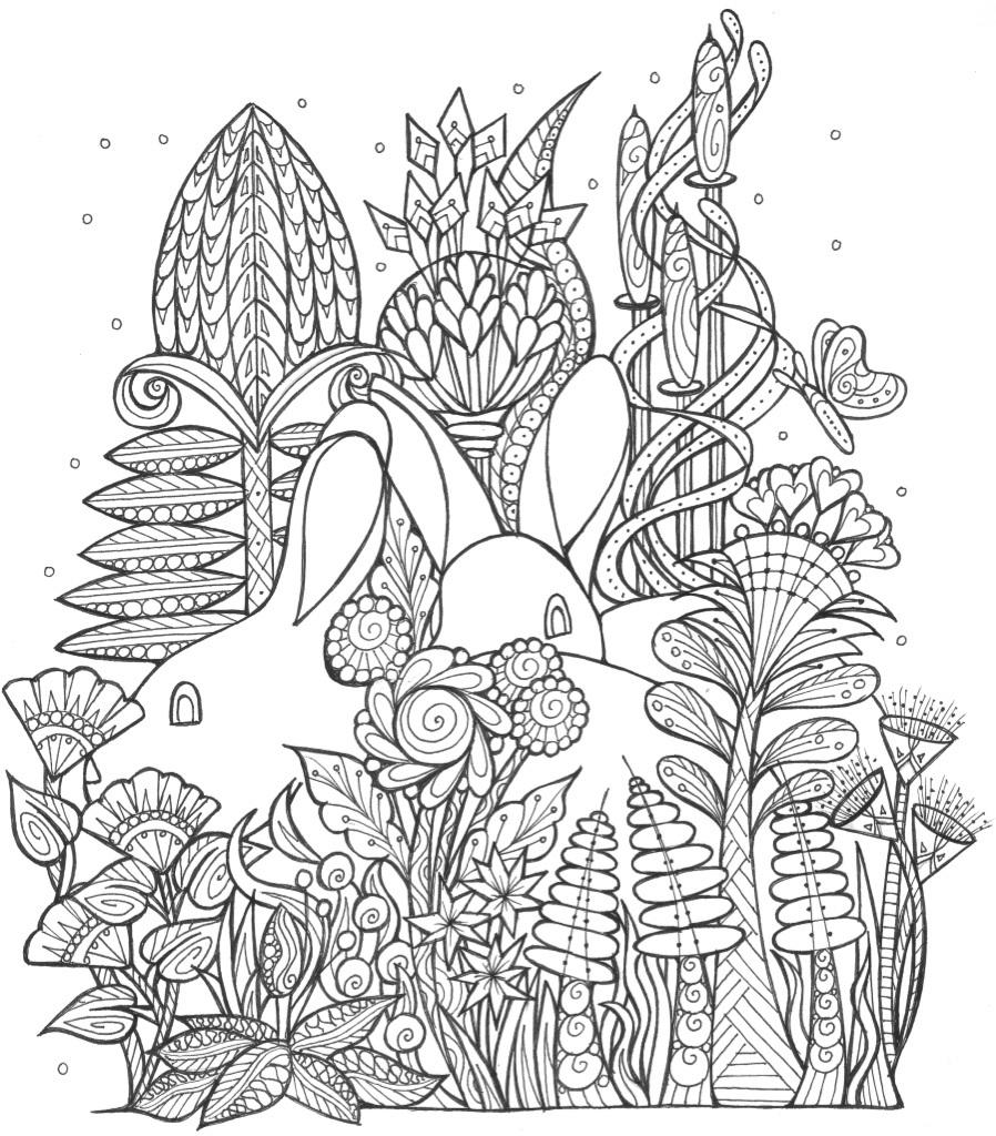 Spring Bunny  Coloring  Page  FaveCrafts com Spring Bunny  Coloring  Page  FaveCrafts com