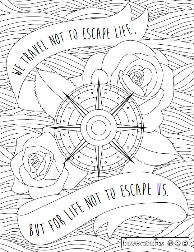 Travel Escape Adult Coloring Page  FaveCrafts.com