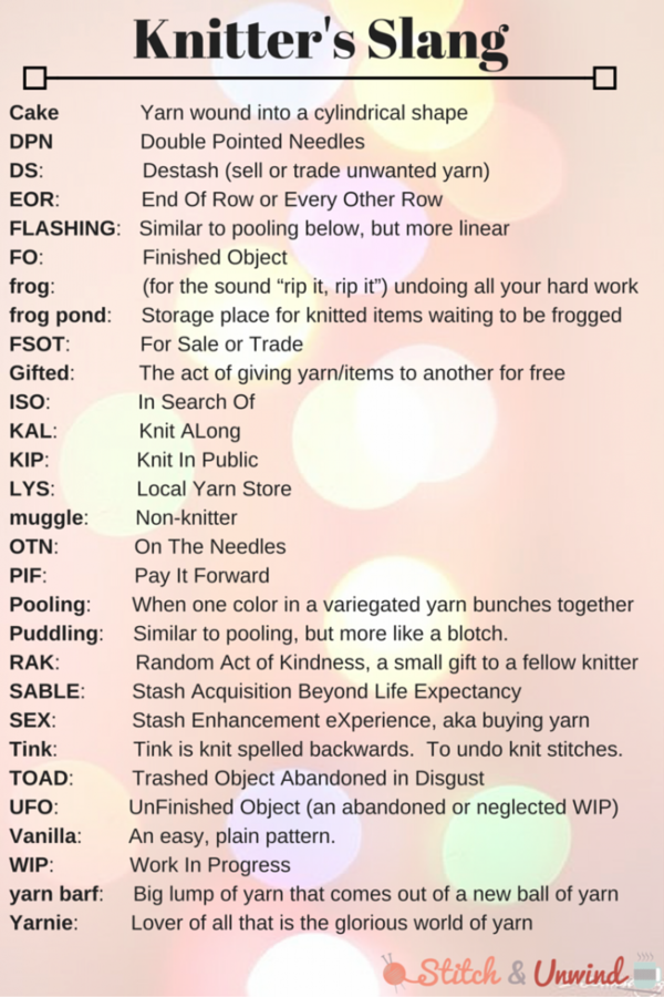 Knitting Terms Explained