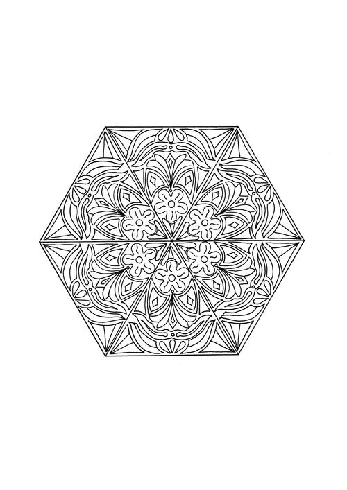 Mandala Happiness Adult Coloring Page
