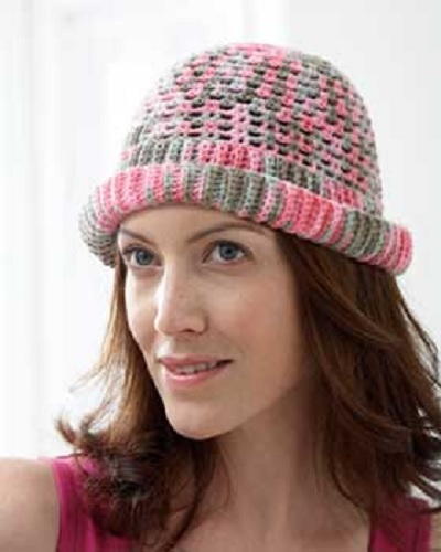 Crochet Mesh Roll Hat | FaveCrafts.com
