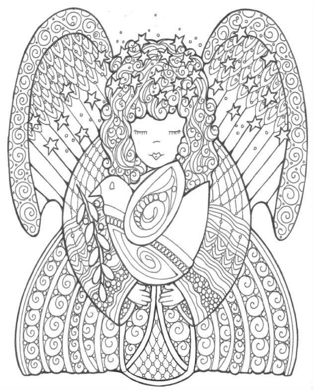Celestial Angel of Peace Coloring Page | FaveCrafts.com