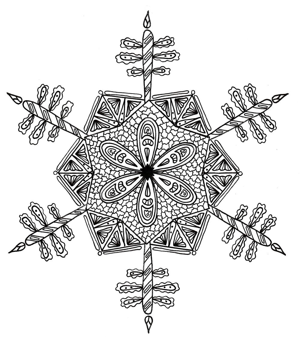 Snowflake Mandala Coloring Page at genfionablog Blog