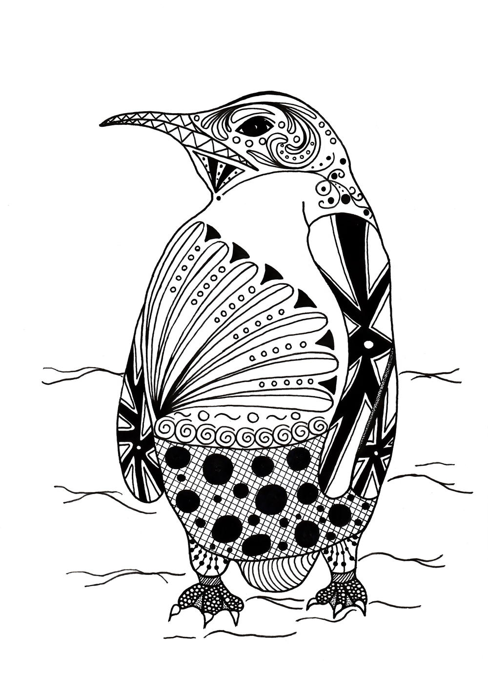 Image result for adult coloring penguins