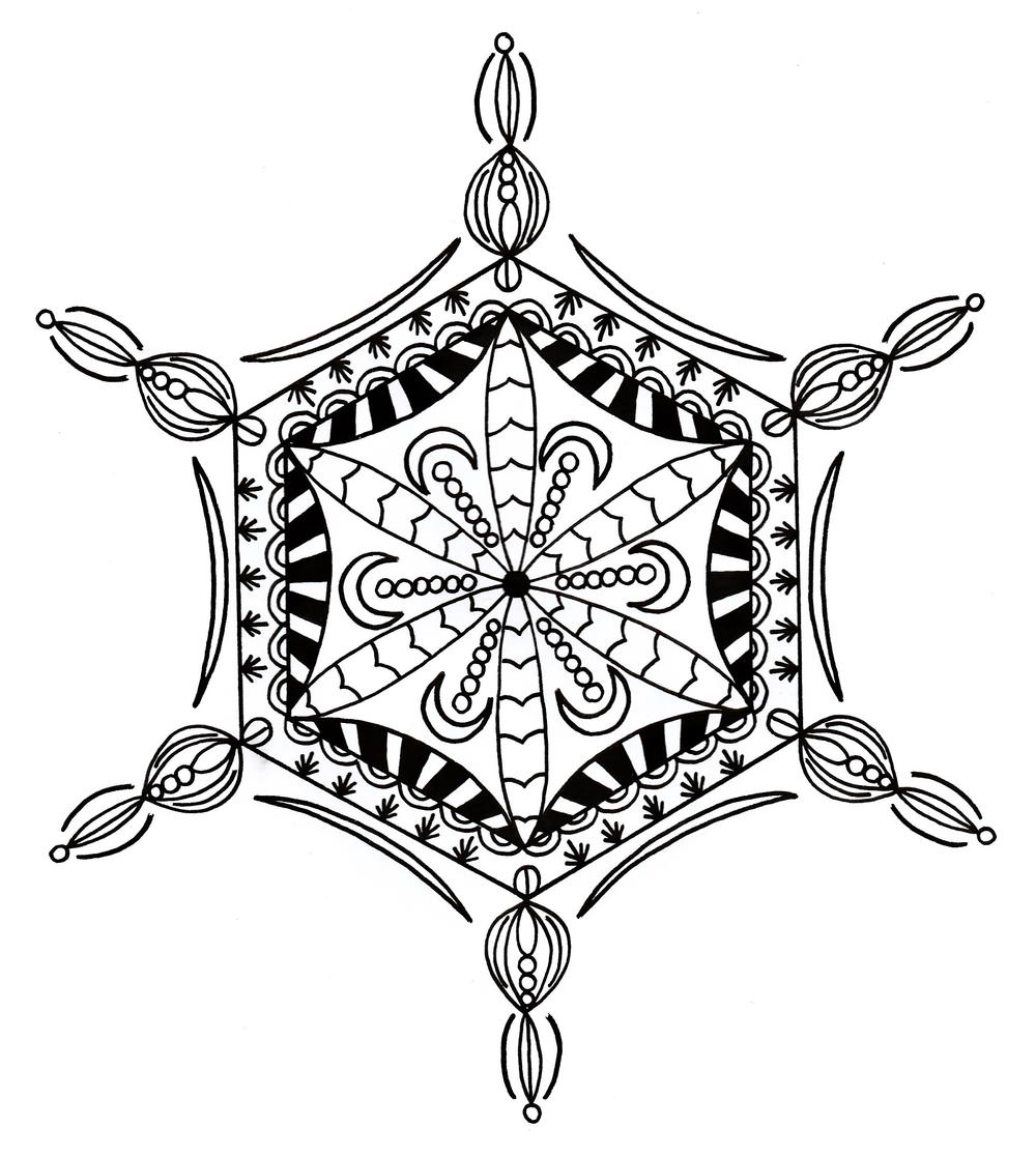 Bejeweled Snowflake Adult Coloring Page Bejeweled Snowflake Adult Coloring Page Shorter Extra 1000 ID v=