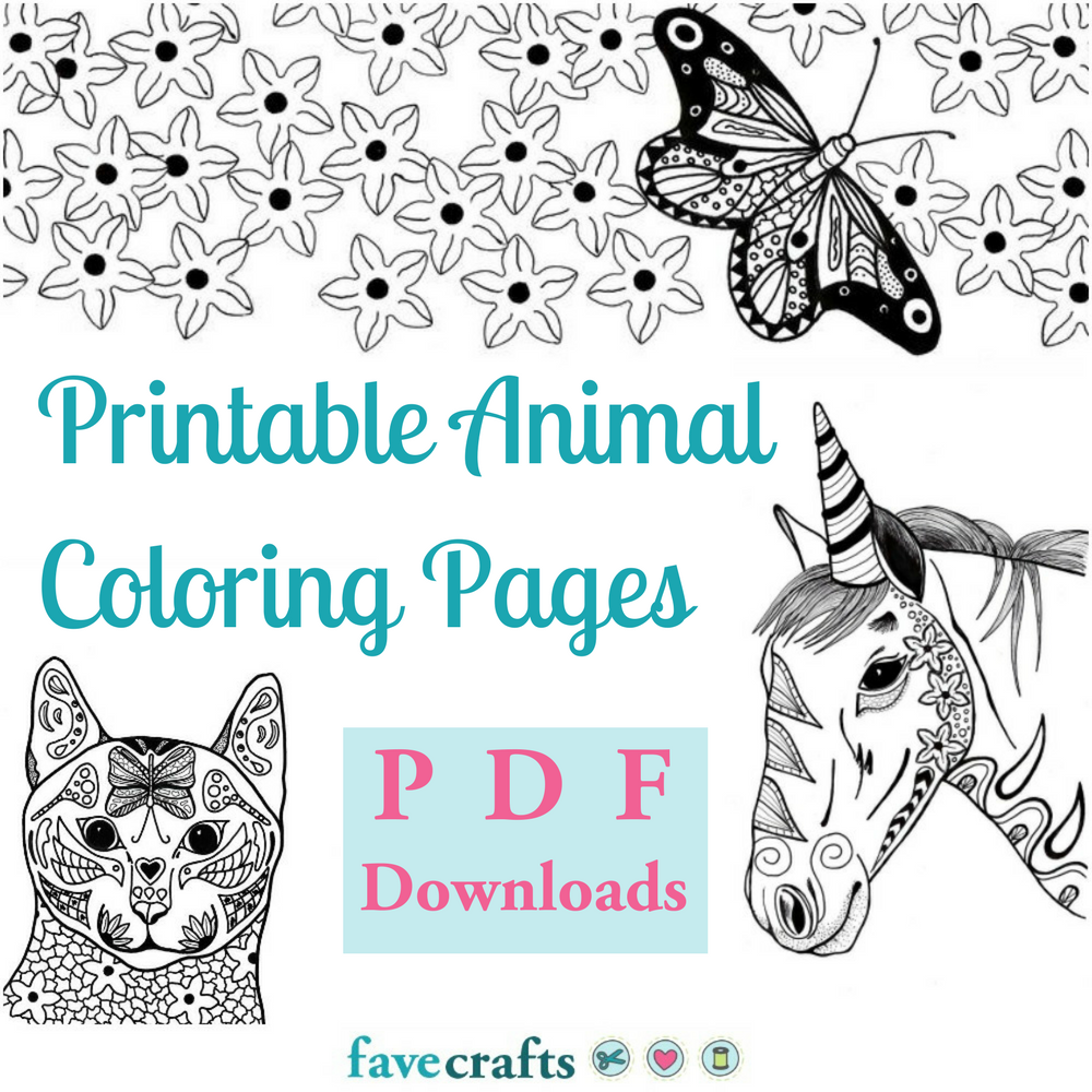 37 Printable Animal Coloring Pages (PDF Downloads) | FaveCrafts.com