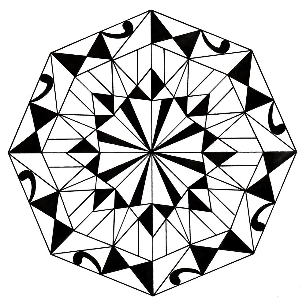 Kaleidoscope Mandala Adult Coloring Page | FaveCrafts.com