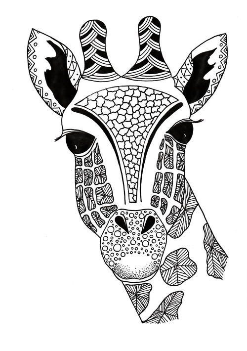 zentangle-giraffe-printable-coloring-page-allfreepapercrafts
