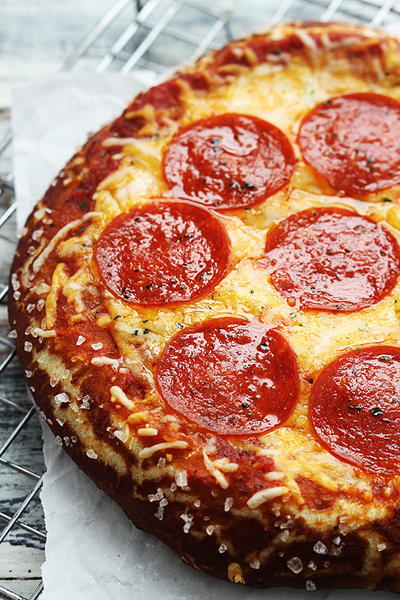 Homemade Pretzel Crust Pizza | AllFreeCopycatRecipes.com