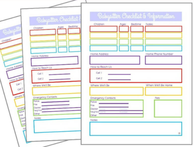 free printable babysitter information sheet cheapthriftyliving com babysitter information sheet