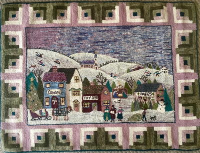 materials 5 cut wool on rug warp designed and hooked by jeanne benjamin brookfield massachusetts 1998 featured in celebration ix - Christmas In The Country materials 5 cut wool on rug warp designed and hooked by jeanne benjamin brookfield massachusetts 1998 featured in celebration ix - Christmas In The Country