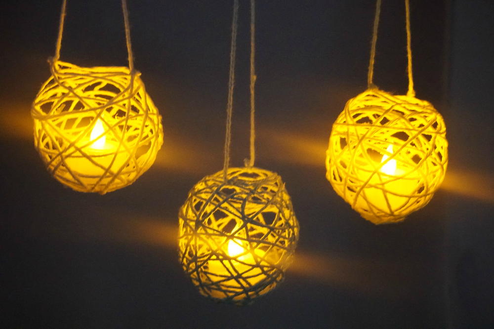 DIY Yarn Lanterns