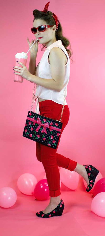Sweetheart Cherries Heels & Purse