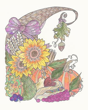 Bountiful Cornucopia Coloring Page Bountiful Cornucopia Coloring Page
