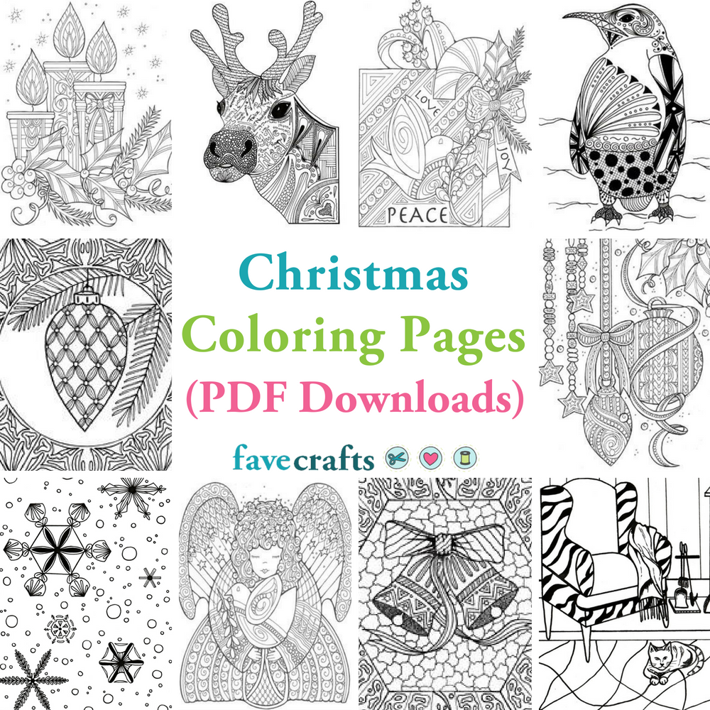 Download 18 Christmas Coloring Pages (PDF Downloads) | FaveCrafts.com