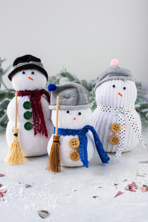 Easy Sock Snowman Tutorial | AllFreeSewing.com