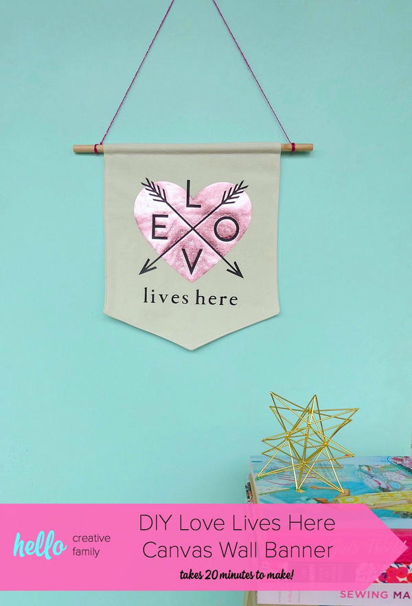 Love Lives Here Canvas Wall Banner